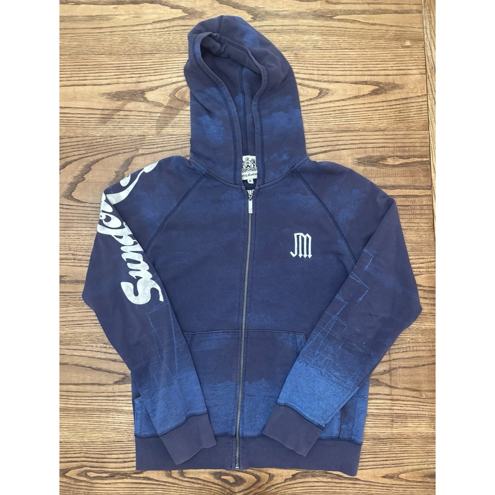 Vintage Y2K Juicy Couture Men's Small Full‎ Zip Sundowner Hoodie Sweatshirt
